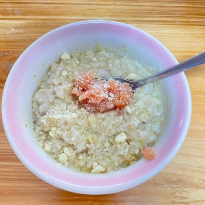 明太子とオートミール！合いますね♡
簡単ですごく美味しかったのでまた作りたいと思います！ありがとうございました〜^_^